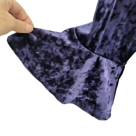 Spense Dress Velour Wrap Bell Ruffle Holiday Renaissance Gothic Royal Purple 16W - Picture 5 of 14